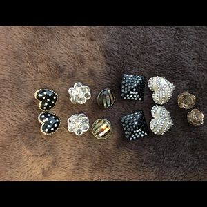 6 pairs of various styles of studs